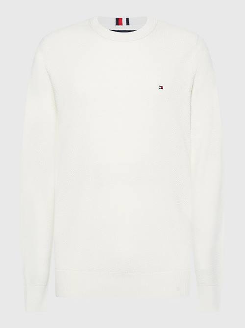 Muške Tommy Hilfiger Crew Neck Jumper Džemper Bela | TH182NJC