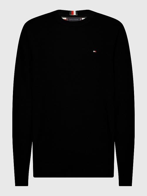 Muške Tommy Hilfiger Crew Neck Jumper Džemper Crna | TH234KDX