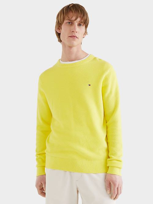 Muške Tommy Hilfiger Crew Neck Jumper Džemper Žuta | TH498YLZ