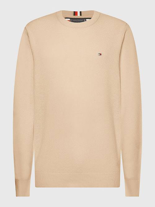 Muške Tommy Hilfiger Crew Neck Jumper Džemper Bež | TH572URO