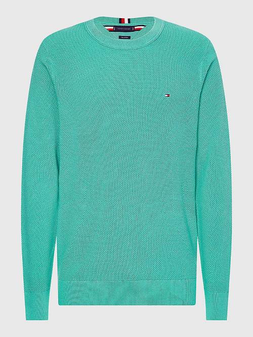 Muške Tommy Hilfiger Crew Neck Jumper Džemper Zeleno | TH697LJQ