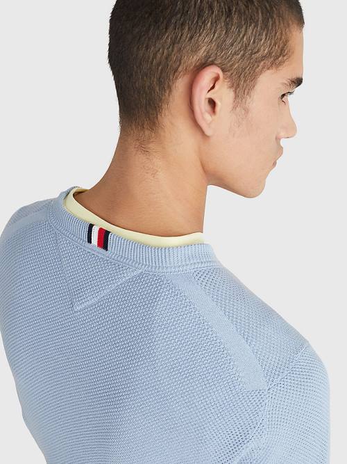 Muške Tommy Hilfiger Crew Neck Jumper Džemper Plava | TH710ZFK