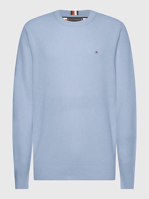 Muške Tommy Hilfiger Crew Neck Jumper Džemper Plava | TH710ZFK