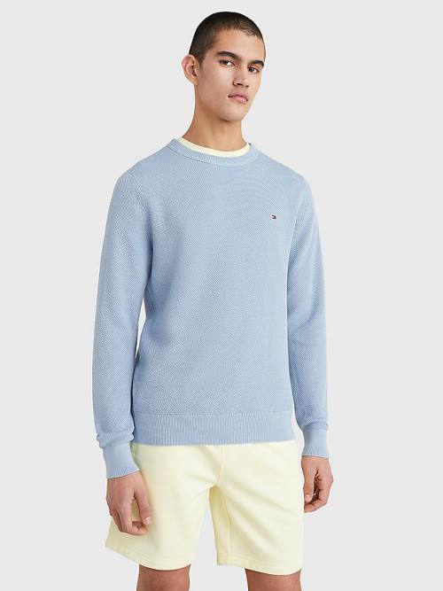 Muške Tommy Hilfiger Crew Neck Jumper Džemper Plava | TH710ZFK