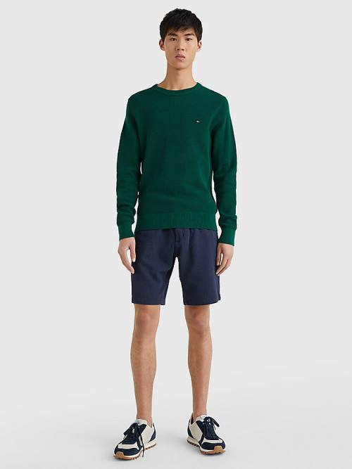 Muške Tommy Hilfiger Crew Neck Jumper Džemper Zeleno | TH713ZIG