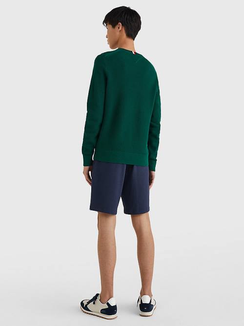 Muške Tommy Hilfiger Crew Neck Jumper Džemper Zeleno | TH713ZIG