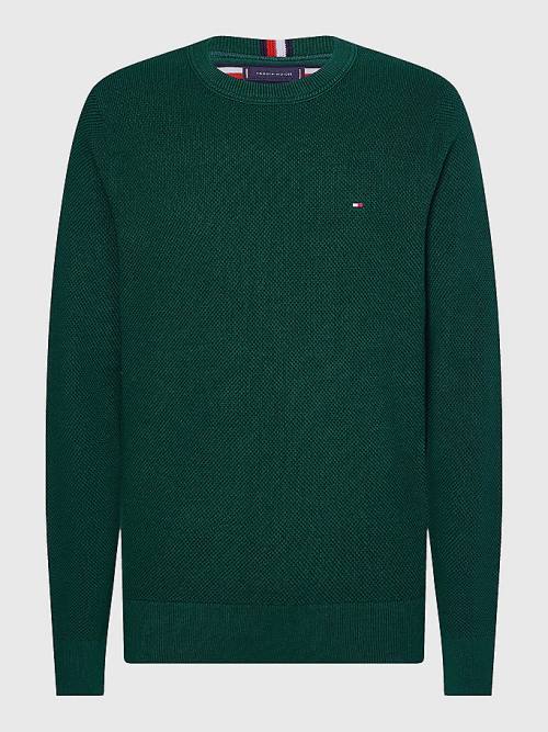 Muške Tommy Hilfiger Crew Neck Jumper Džemper Zeleno | TH713ZIG