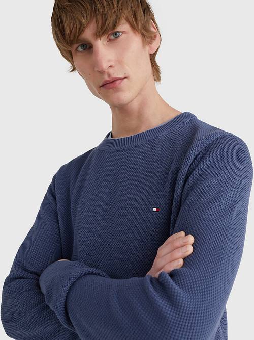 Muške Tommy Hilfiger Crew Neck Jumper Džemper Plava | TH790PIM