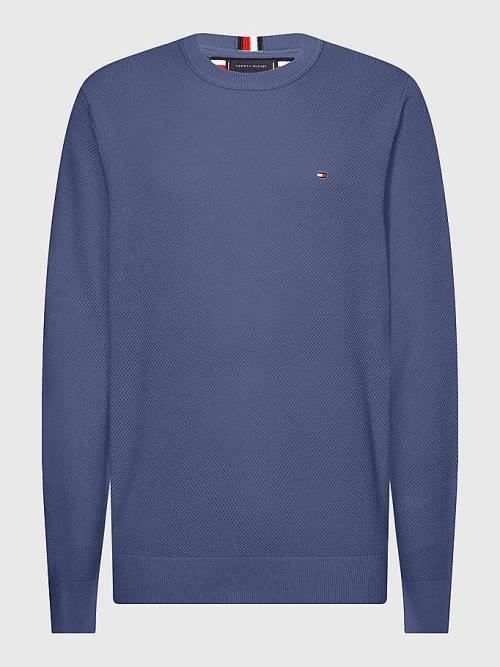 Muške Tommy Hilfiger Crew Neck Jumper Džemper Plava | TH790PIM