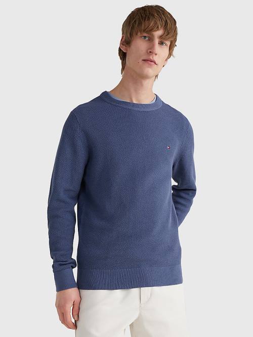 Muške Tommy Hilfiger Crew Neck Jumper Džemper Plava | TH790PIM