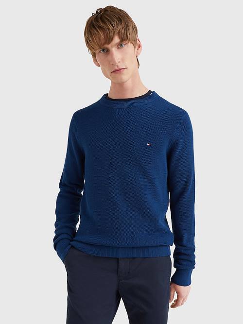 Muške Tommy Hilfiger Crew Neck Jumper Džemper Plava | TH807AUB