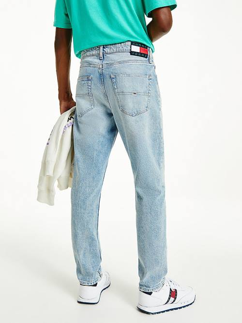 Muške Tommy Hilfiger Dad Tapered Distressed Farmerke Denim Plava | TH940EWB