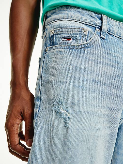 Muške Tommy Hilfiger Dad Tapered Distressed Farmerke Denim Plava | TH940EWB