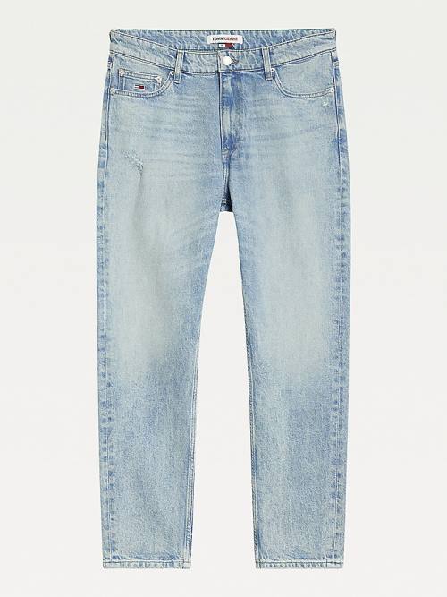 Muške Tommy Hilfiger Dad Tapered Distressed Farmerke Denim Plava | TH940EWB