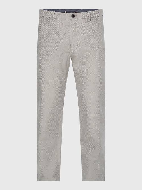 Muške Tommy Hilfiger Denton Basket Weave Straight Fit Chinos Pantalone Siva | TH495RAW