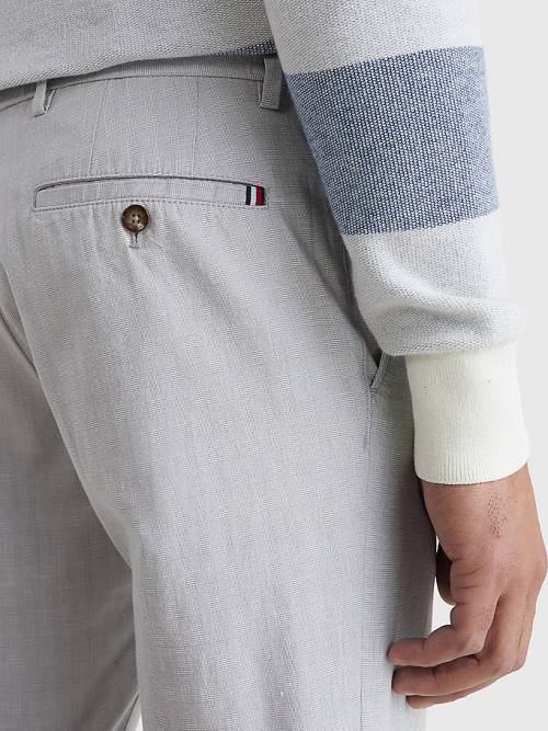 Muške Tommy Hilfiger Denton Straight Check Pantalone Siva | TH419EJY