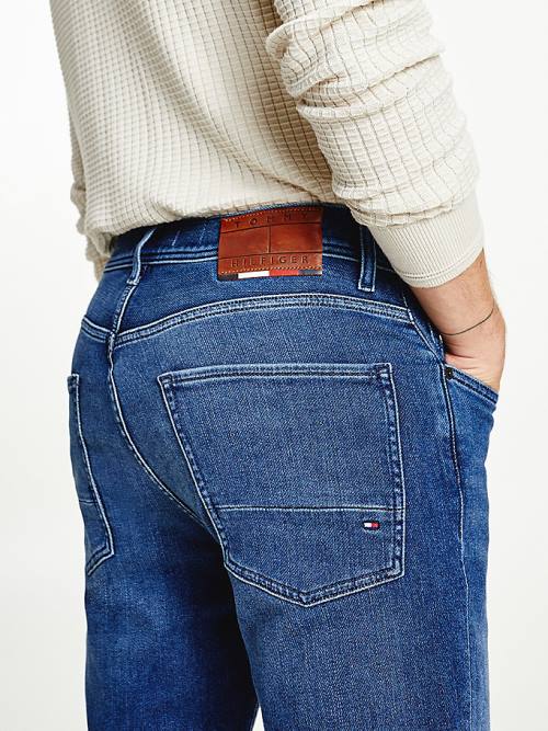 Muške Tommy Hilfiger Denton Straight Faded Farmerke Denim Plava | TH795ITD