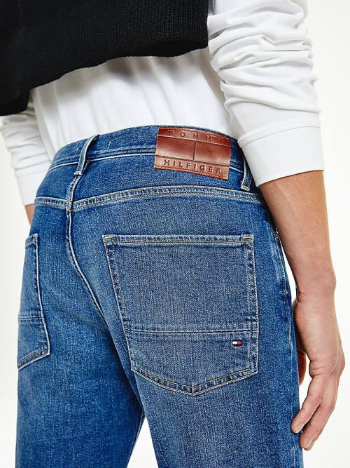 Muške Tommy Hilfiger Denton Straight Faded Farmerke Denim Plava | TH970TVN