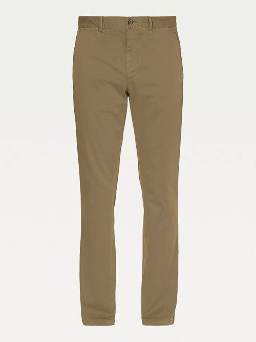 Muške Tommy Hilfiger Denton Straight Fit Satin Chinos Pantalone Braon | TH412FWJ