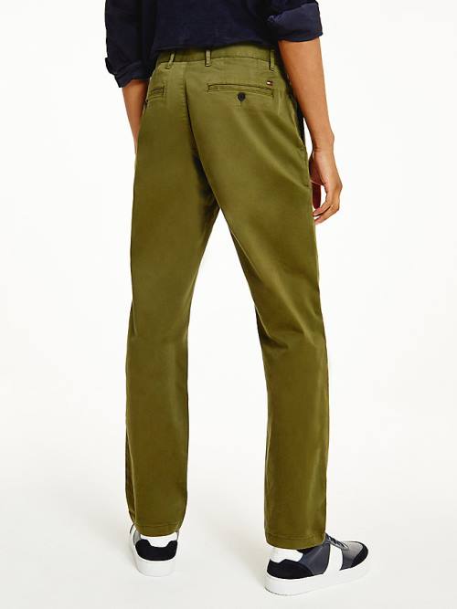 Muške Tommy Hilfiger Denton Straight Fit Satin Chinos Pantalone Braon | TH796HMI