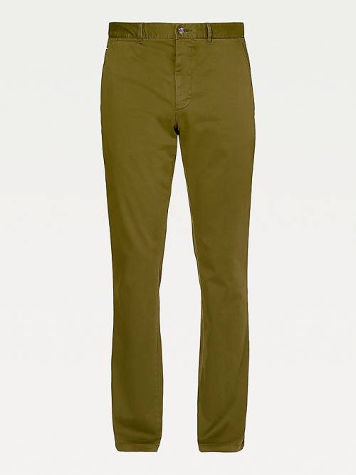 Muške Tommy Hilfiger Denton Straight Fit Satin Chinos Pantalone Braon | TH796HMI