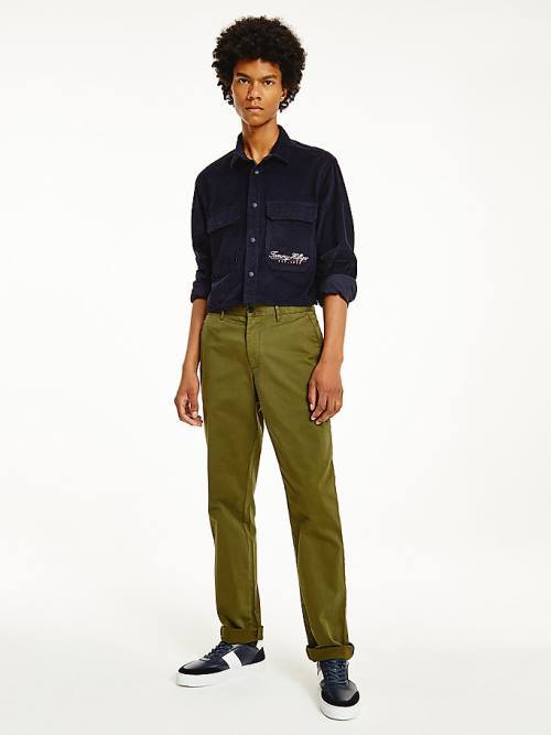 Muške Tommy Hilfiger Denton Straight Fit Satin Chinos Pantalone Braon | TH796HMI