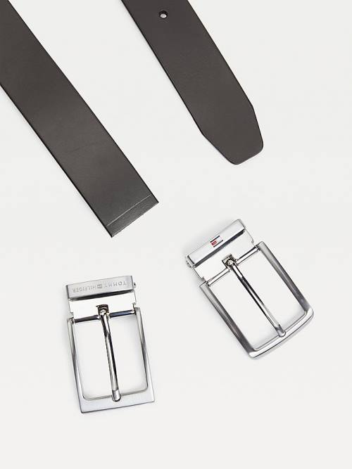 Muške Tommy Hilfiger Double Buckle Gift Box Kaiševi Crna | TH861BMH