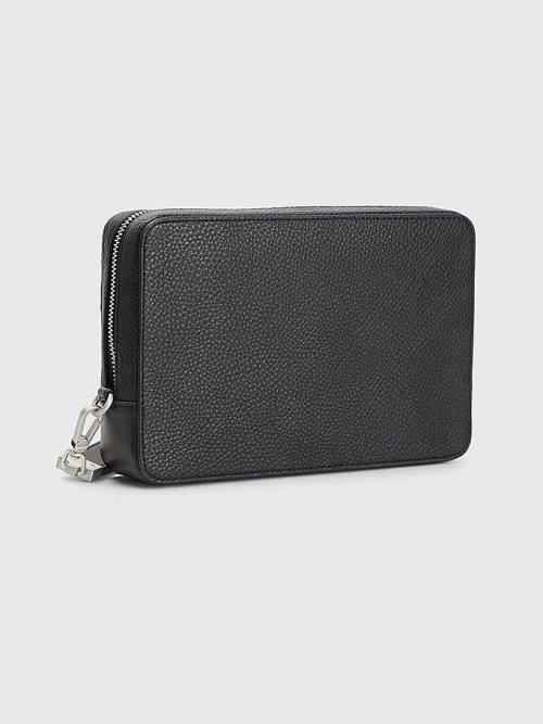 Muške Tommy Hilfiger Downtown Pebble Grain Pouch Torbe Crna | TH531HSR