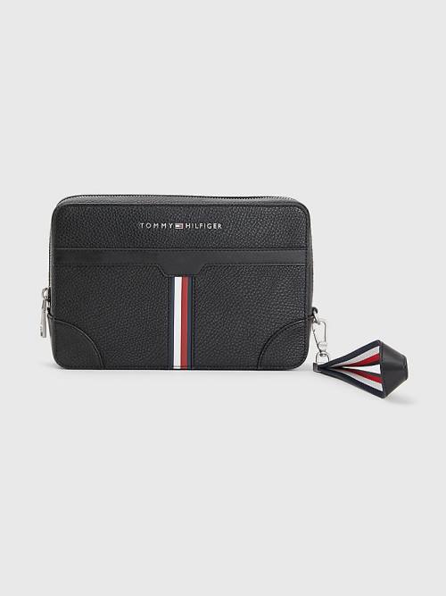 Muške Tommy Hilfiger Downtown Pebble Grain Pouch Torbe Crna | TH531HSR