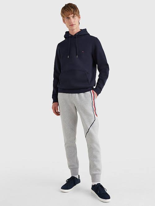 Muške Tommy Hilfiger Drawstring Flag Embroidery Duks Hoodie Plava | TH340APL