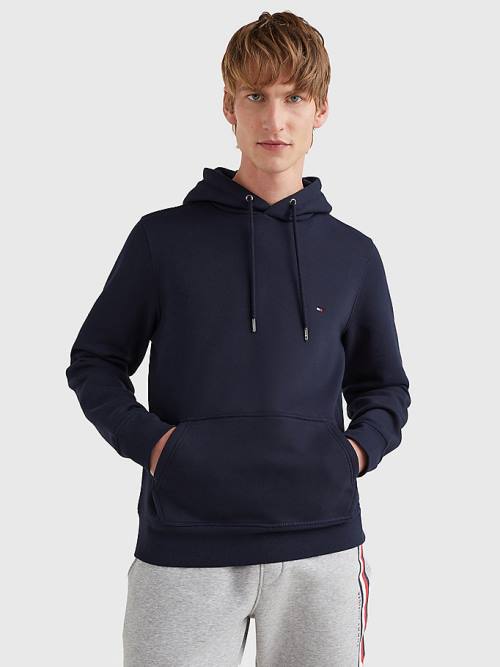 Muške Tommy Hilfiger Drawstring Flag Embroidery Duks Hoodie Plava | TH340APL