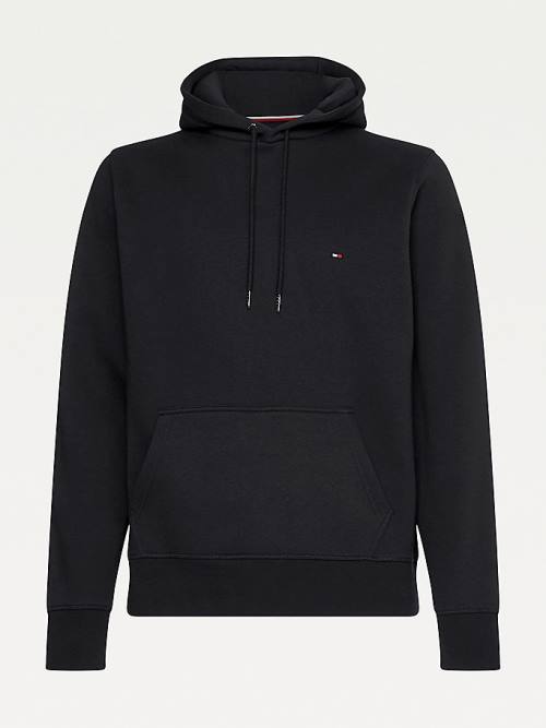 Muške Tommy Hilfiger Drawstring Flag Embroidery Duks Hoodie Crna | TH503JYS