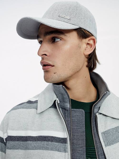 Muške Tommy Hilfiger Elevated Essential Herringbone Cap Kape Siva | TH435HEP