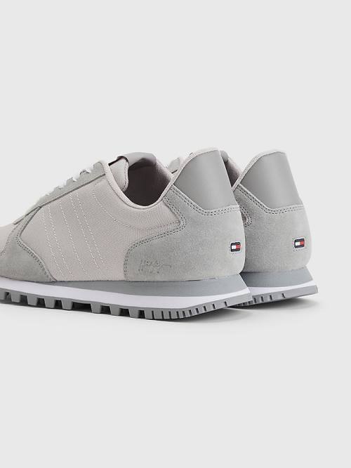 Muške Tommy Hilfiger Elevated Mixed Texture Runner Patike Siva | TH185LIN