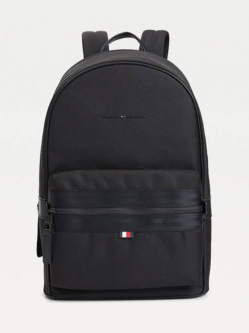 Muške Tommy Hilfiger Elevated Modern Webbing Detail Backpack Torbe Crna | TH548RCT