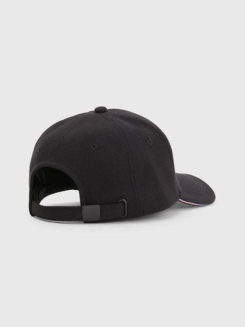 Muške Tommy Hilfiger Elevated Signature Tape Cap Kape Crna | TH649GPJ