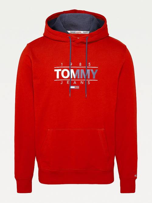 Muške Tommy Hilfiger Essential Graphic Duks Hoodie Crveni | TH193RAZ