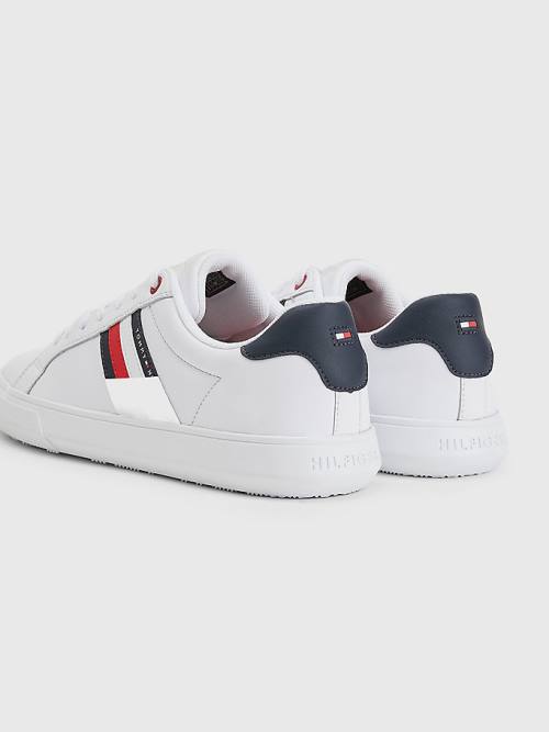 Muške Tommy Hilfiger Essential Leather Cupsole Patike Bela | TH213LRT