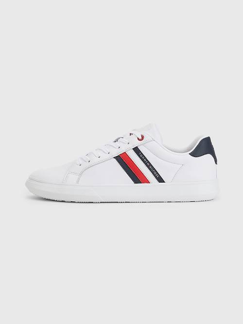 Muške Tommy Hilfiger Essential Leather Cupsole Patike Bela | TH213LRT