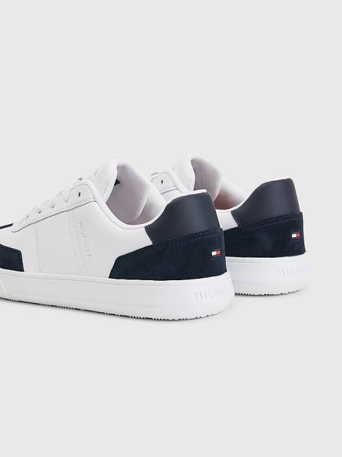 Muške Tommy Hilfiger Essential Leather Cupsole Patike Bela | TH487SAE