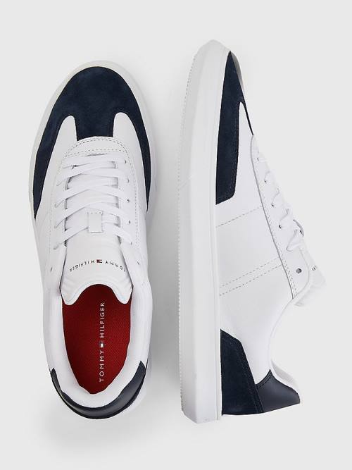 Muške Tommy Hilfiger Essential Leather Cupsole Patike Bela | TH487SAE