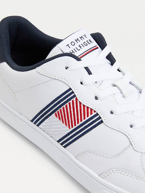 Muške Tommy Hilfiger Essential Leather Cupsole Patike Bela | TH691ELQ