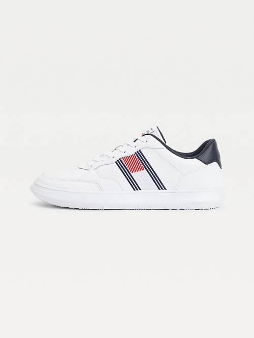 Muške Tommy Hilfiger Essential Leather Cupsole Patike Bela | TH691ELQ