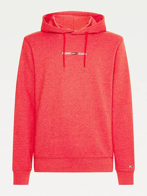 Muške Tommy Hilfiger Essential Logo Duks Hoodie Crveni | TH586SAR