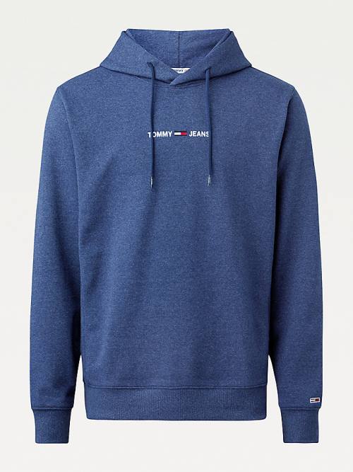 Muške Tommy Hilfiger Essential Logo Duks Hoodie Plava | TH854CWD