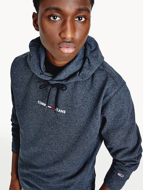 Muške Tommy Hilfiger Essential Logo Duks Hoodie Crna | TH907NTM