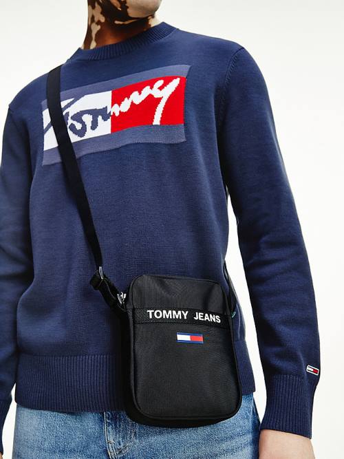 Muške Tommy Hilfiger Essential Logo Reporter Torbe Crna | TH027PGD