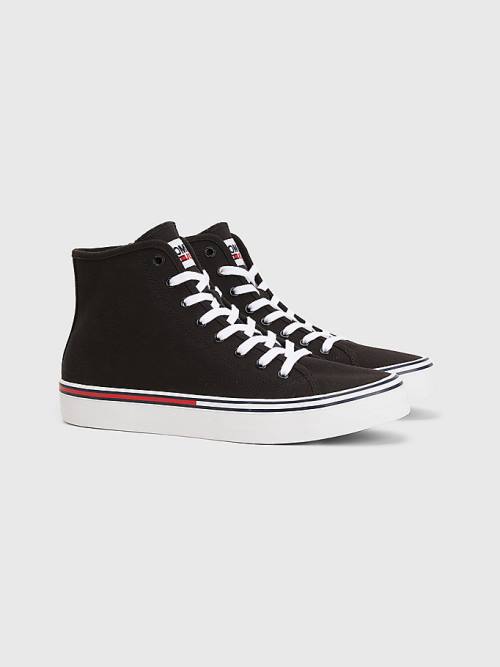 Muške Tommy Hilfiger Essential Mid-Top Patike Crna | TH391UOA