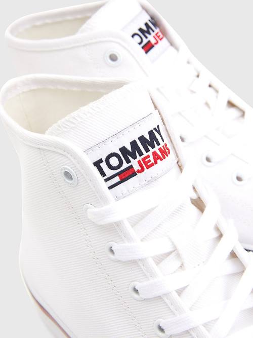 Muške Tommy Hilfiger Essential Mid-Top Patike Bela | TH827ZUC