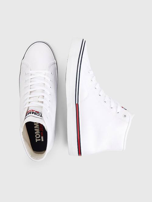 Muške Tommy Hilfiger Essential Mid-Top Patike Bela | TH827ZUC